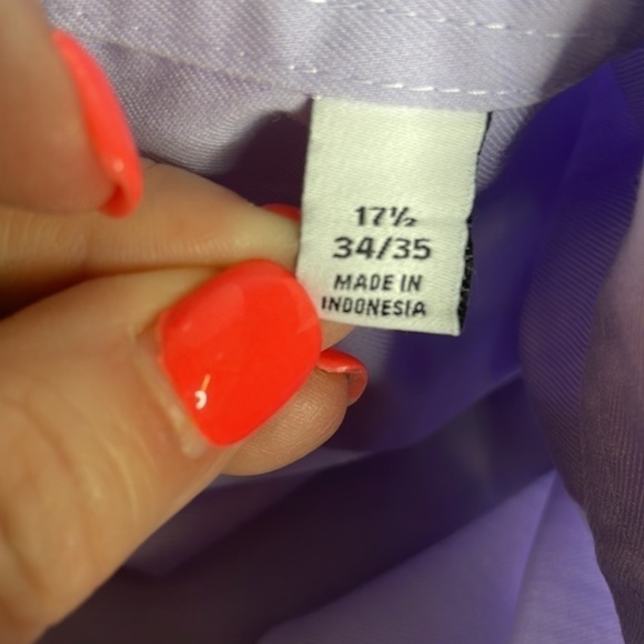 Calvin Klein Men’s button up long sleeve shirt. Light purple/lilac. Non iron.EUC - Picture 7 of 10